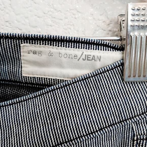 Rag & Bone The "Tomboy" Black & White Striped Skinny Jeans Size 25 - Picture 7 of 12